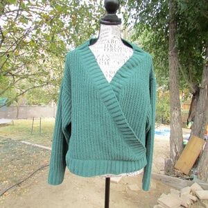 Double Zero Sage Green Wrap Sweater